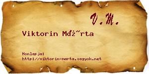 Viktorin Márta névjegykártya